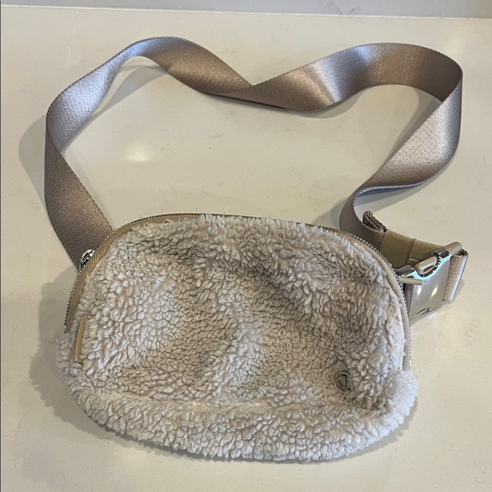 Cozy Cream Sherpa Crossbody Bag